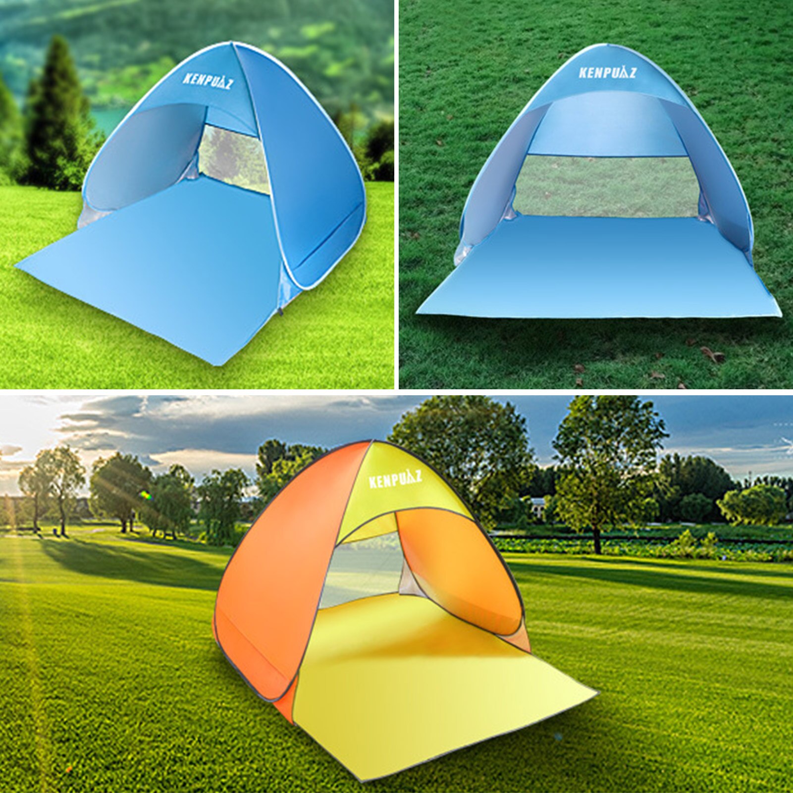 Cheap Goat Tents Automatic Opening Up Tent 1 2 Person Camping Tent Easy Instant Setup Protable Backpacking For Sun Shelter Travelling Hiking   